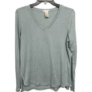 Women's Large Light Seafoam Green Long Sleeve High Low Sweater Soft Material